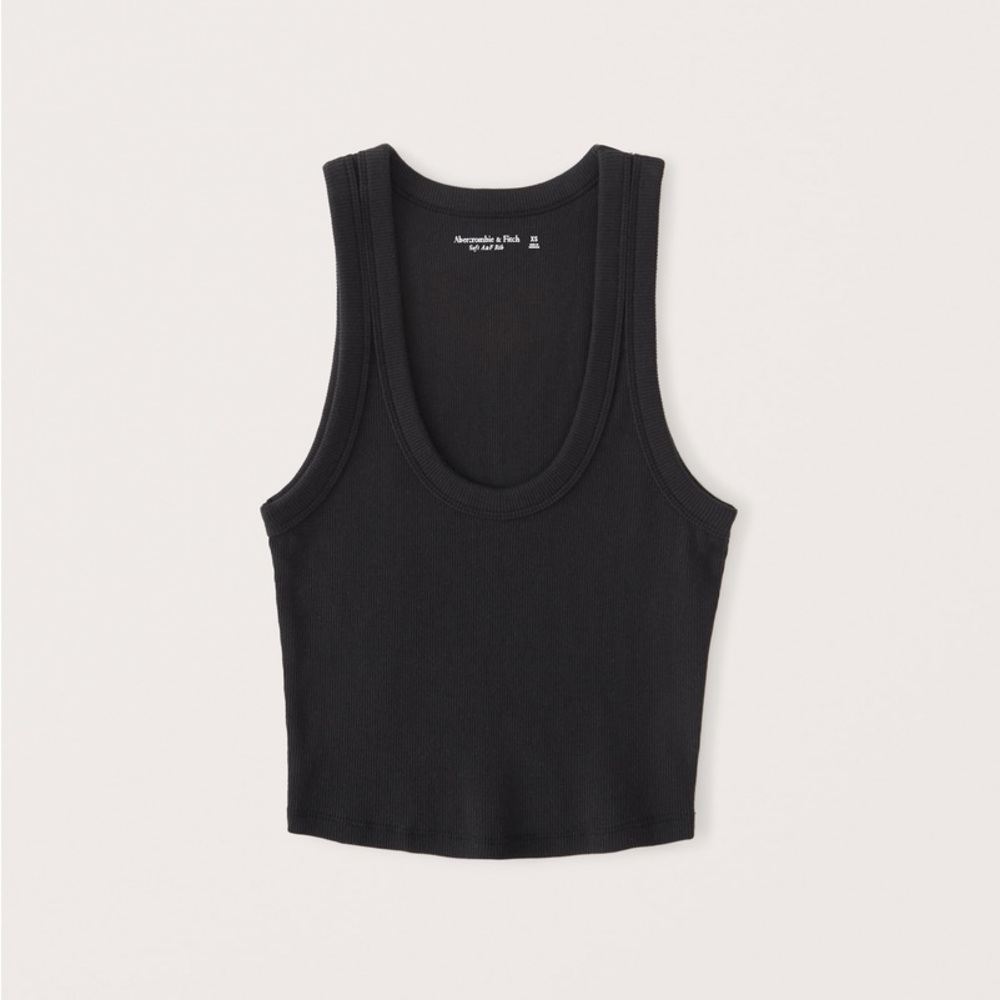 Abercrombie A&F Essential Scoopneck Tank - Black - Size Small